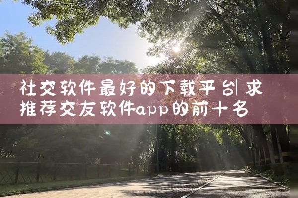 社交软件最好的下载平台
