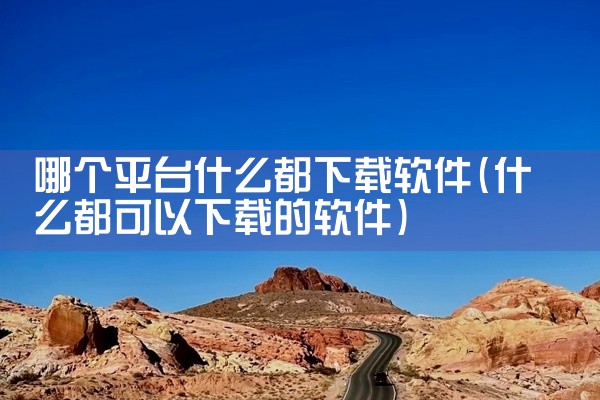 哪个平台什么都下载软件