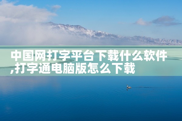 中国网打字平台下载什么软件