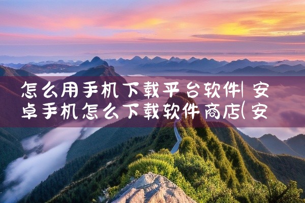 怎么用手机下载平台软件